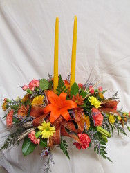 Two Candle Centerpiece from Chillicothe Floral, local florist in Chillicothe, OH