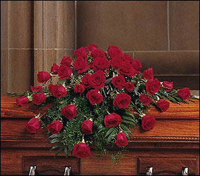Blooming Red Roses Casket Spray from Chillicothe Floral, local florist in Chillicothe, OH
